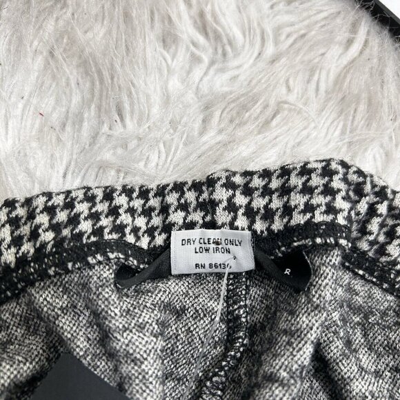 Bryn Walker Black White Houndstooth Wool Blend Cropped Pants Size S Pull On NEW - Picture 10 of 11